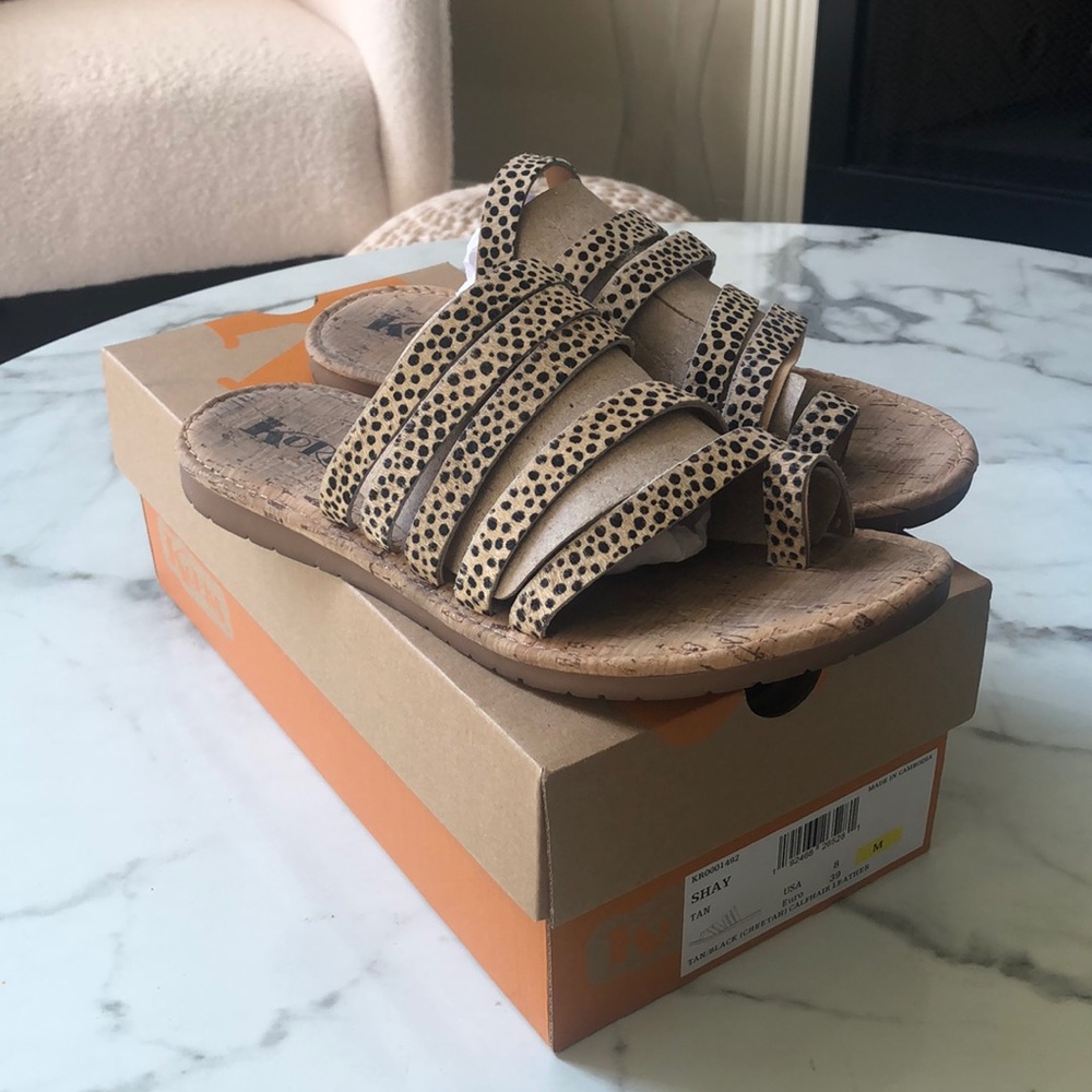 These are very stylish and comfortable sandals made of cheetah calfhair leather